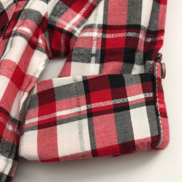 NWOT Carter’s Red Plaid Tunic Button Down w/Rolled Sleeves & Denim Leggings Sz 4 - Picture 5 of 8